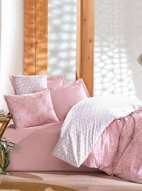 COTTON BOX MINIMAL RNF.BEST PEMBE ÇIFT KISILIK  NEVRESİM TAKIMI