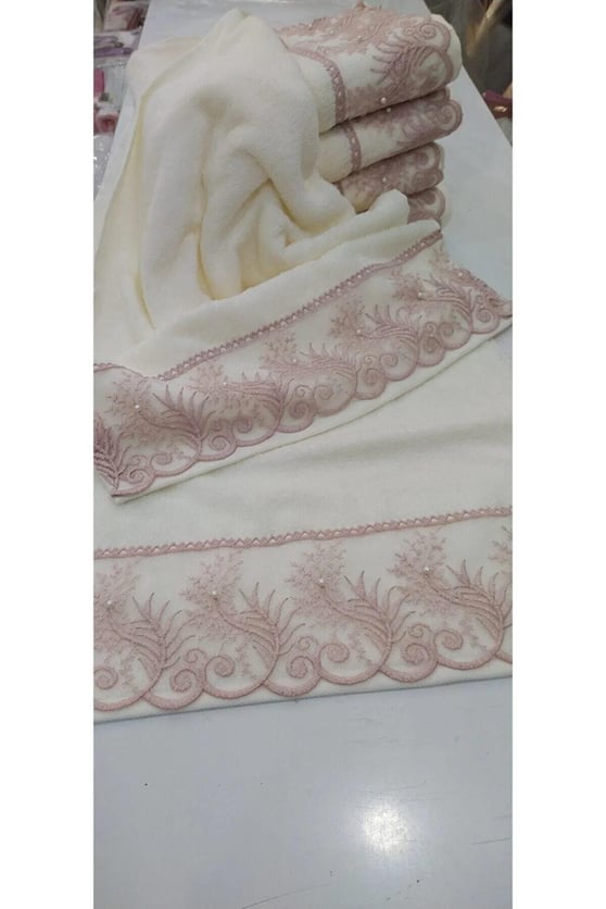 ÖZDİLEK BEYZA GUPURLU KREM HAVLU 50x90 (8697353459054)