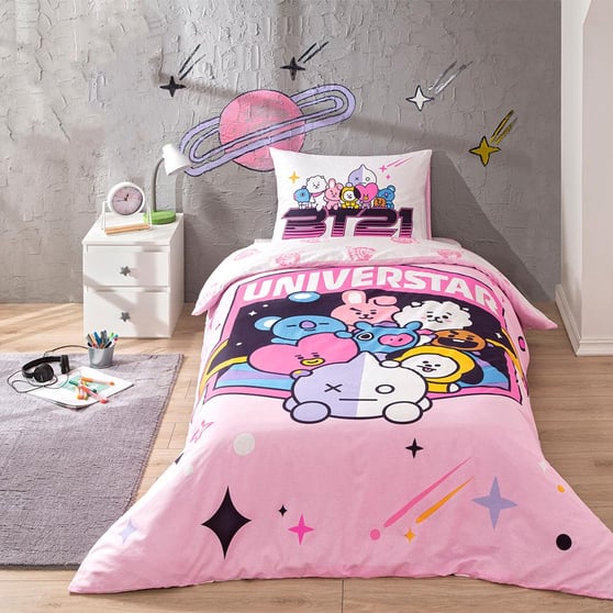 Taç Lis. BRF BT21 Unıverstar Nevresim Takımı Tek Kişilik