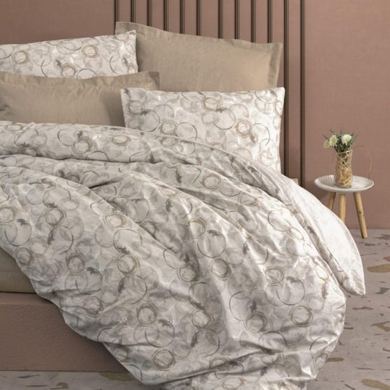 Cotton Box Minimal Tek Kişilik Lastikli Çarşaflı Moil Bej Nevresim Takımı