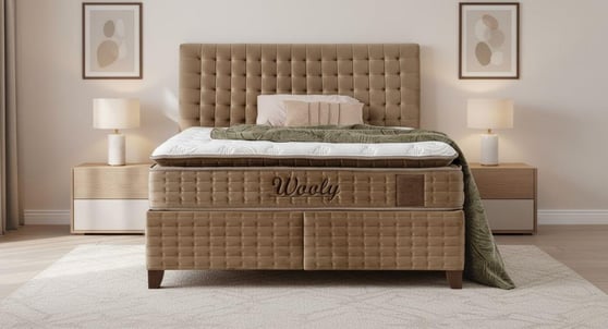 Wooly 120lik Baza , Başlık , Yatak Set (Kahve)