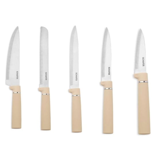 Schafer 1S2041-19086-KRM01 Forge Kesme Tahtası/Bıçak Seti 10 Parça-Krem