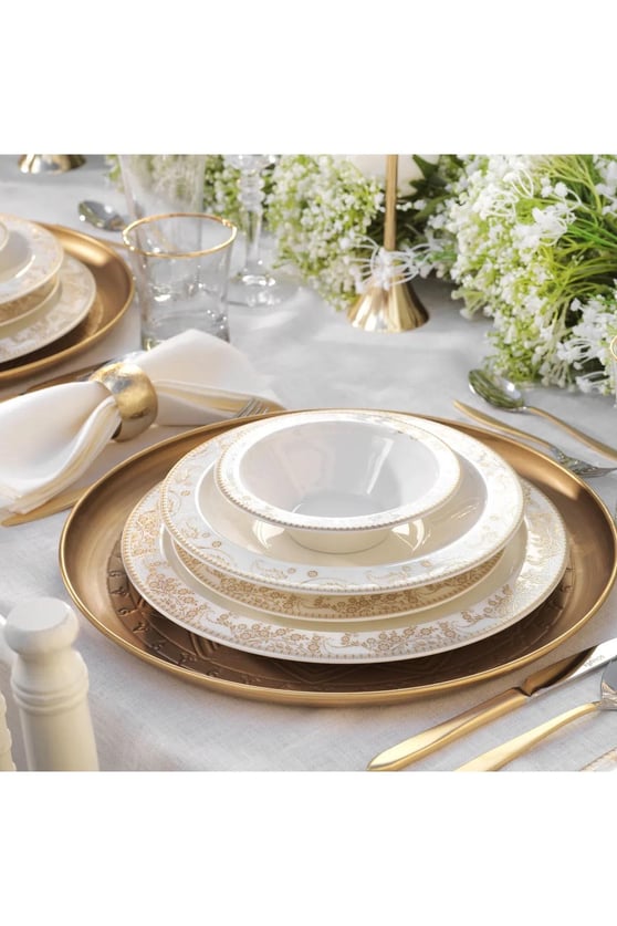 Schafer 1S9017-01001-GLD01 Tılsım Bloomfest Yemek Takımı 60 Parça-Gold