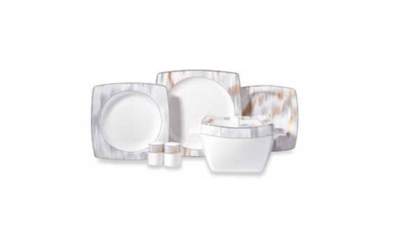 Korkmaz A8467 Bone Sel. 60 Parça Kare Yemek Takımı