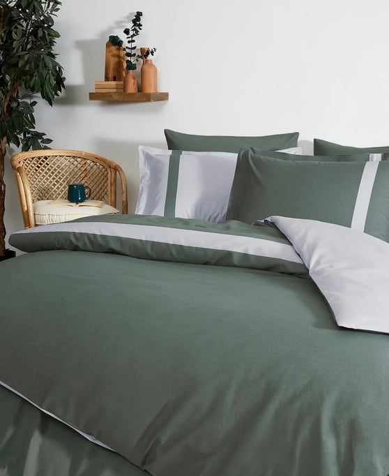 ÖZDİLEK RF. HAKI COLOUR STRIPE ÇİFT KİŞİLİK NEVRESİM TAKIMI