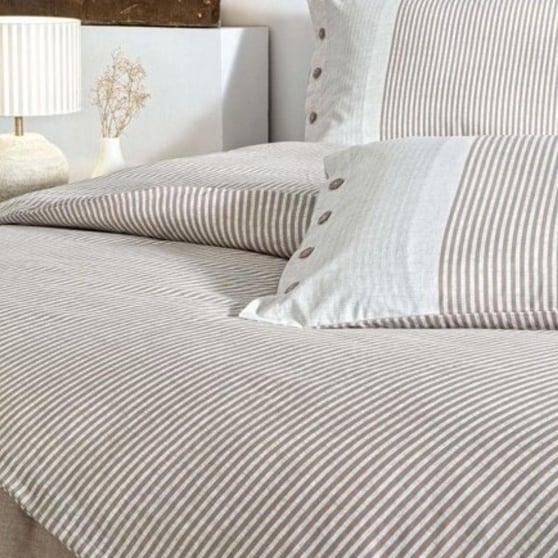 Özdilek Çift Kişilik Ranforce Nevresim Takımı Natural Line Bej