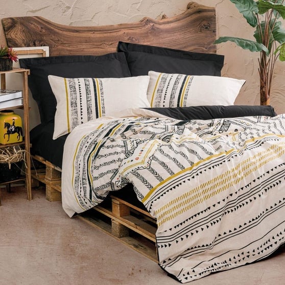 Cotton Box Ethnic Çift Kişilik Nevresim Takımı Elvira Siyah