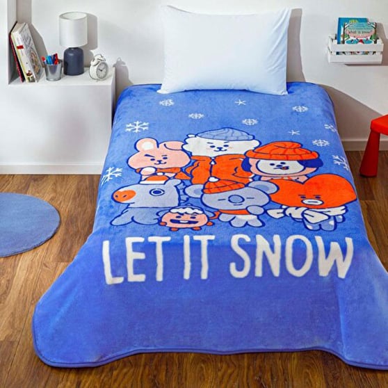 Taç Lisanslı BT21 Let It Snow Battaniye
