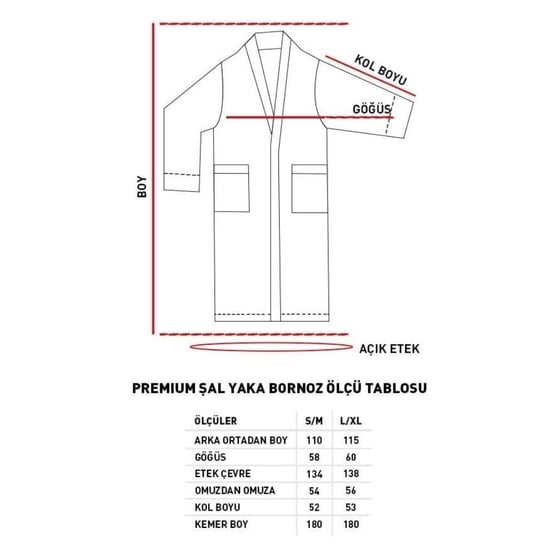 Englısh Home Premium Beyaz-Gri Kadife Biyeli Bornoz  L-XL