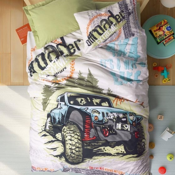 Cotton Box Junior Adventure Yeşil Tk Ranforce Nevresim Takımı