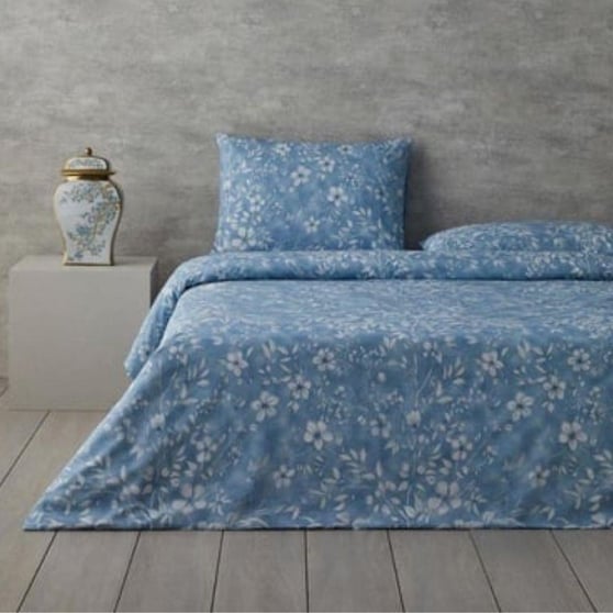 Englısh Home Ivy Flowers Kolay Ütülenir Çİft Kişilik Mavi Nevresim Takımı 200x220 cm