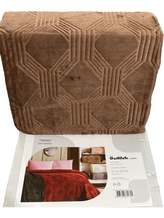 ÖZDİLEK TRENDY ART DECO L.BROWN ÇİFT KİŞİLİK BATTANİYE