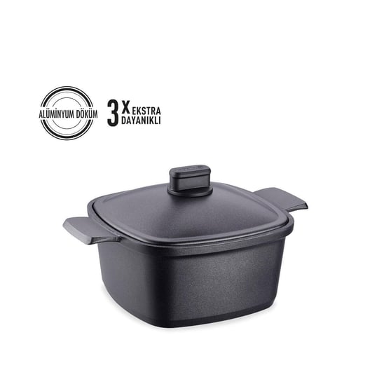 Korkmaz A2581 Casterra Kare Döküm Tencere 20x20x10,5