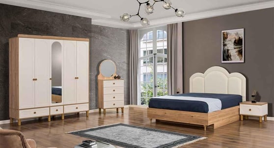 Bohem 5 Kapılı Başlıklı Yatak Odası Takımı (Karyolasız)