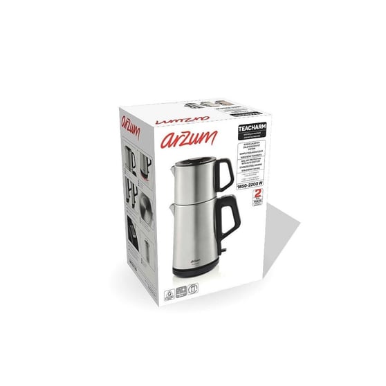 Arzum AR3149-0600 Teacharm Paslanmaz Çelik Çay Makinesi 1.8 L + 1.2 L