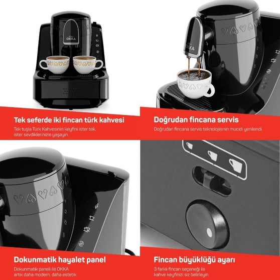 Arzum OK0040-20 Okka Elıte Türk Kahvesi Makinesi Siyah-Krom