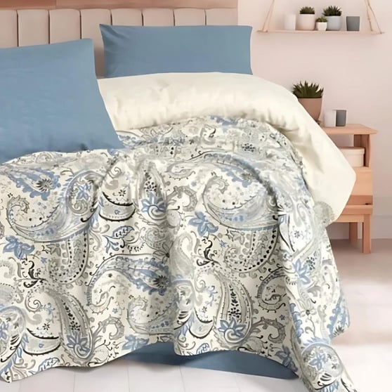 Cotton Box Pike Takımı Fix Baskılı Alessi Mavi Çift Kişilik