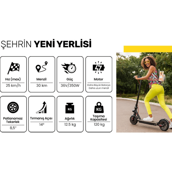Goldmaster Mobil Urban E-Go2 Elektrikli Scooter P-250