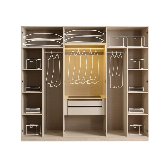 Akkor 6 Kapılı MDF Lake Gardırop 240 cm (D1)