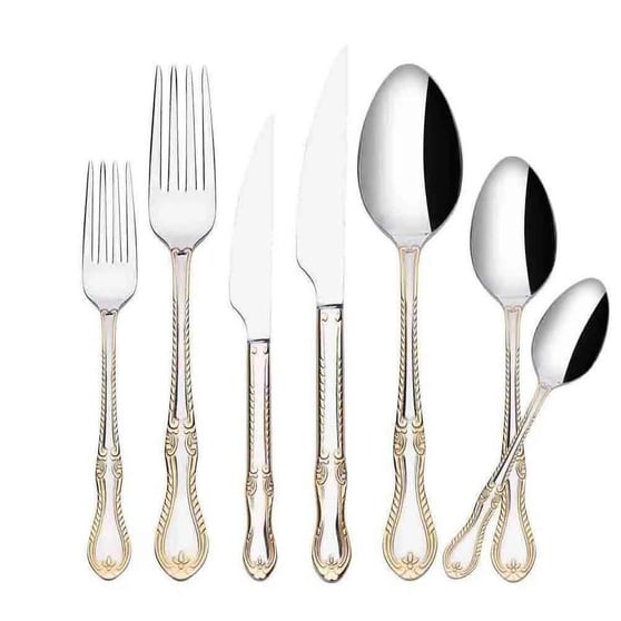 Korkmaz A2563 Hanedan Gold 84 Parça Çatal Kasik Takımı