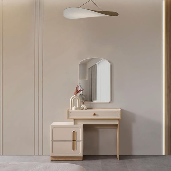 Capella Aynalı Şifonyer Beyaz Modern MDF Gövdeli