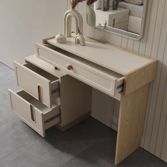 Capella Aynalı Şifonyer Beyaz Modern MDF Gövdeli