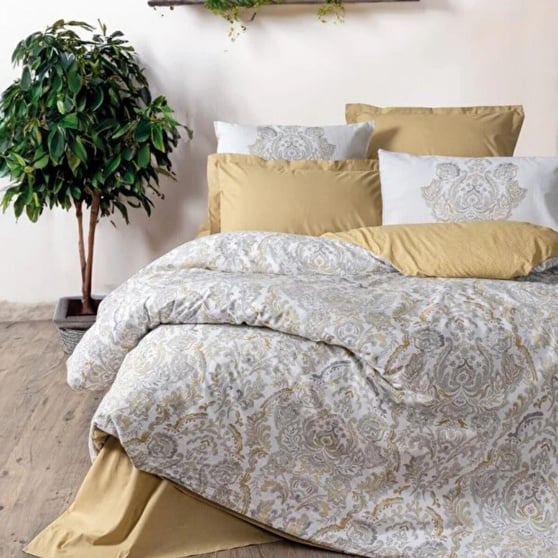Cotton Box Bohem Najva %100 Pamuk Ranforce Tek Kişilik Nevresim Takımı 160x220 Hardal