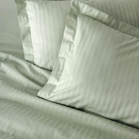 Cotton Box Elegant Stripe Saten Nevresim Takımı Çift Kişilik Adaçayı