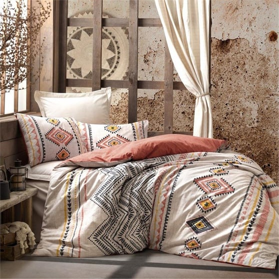 Cotton Box Ethnic Çift Kişilik Nevresim Takımı Felix Kiremit