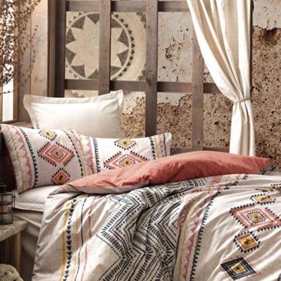 Cotton Box Ethnic Ranforce Felix Kiremit Tek Kişilik Nevresim Takımı 160x220