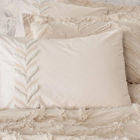 Cotton Box Limi Crimp Yatak Örtülü Nevresim Takımı Çift Kişilik Bej