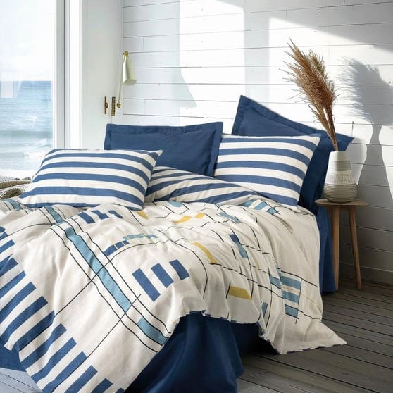 Cotton Box Modern Lunox Ranforce Çift Kişilik Nevresim Takımı Lacivert