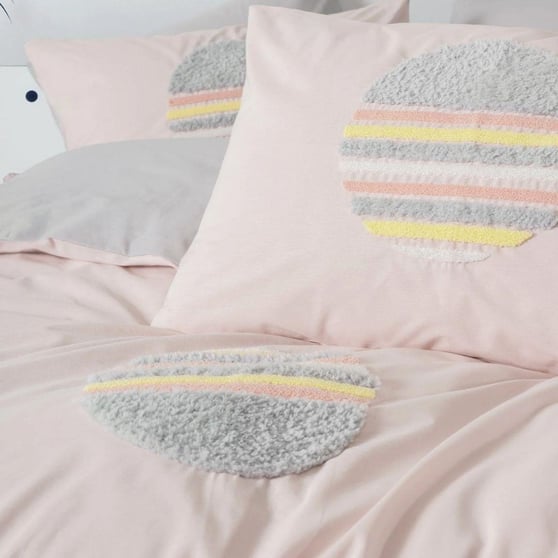 Cotton Box Puff Nakışlı Çift Kişilik Nevresim Takımı Gri