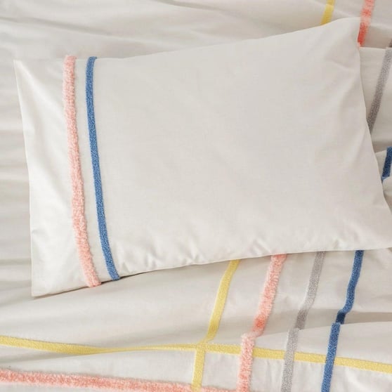 Cotton Box Puff Nakışlı Nevresim Takımı Linea Somon Çift Kişilik %100 Pamuk