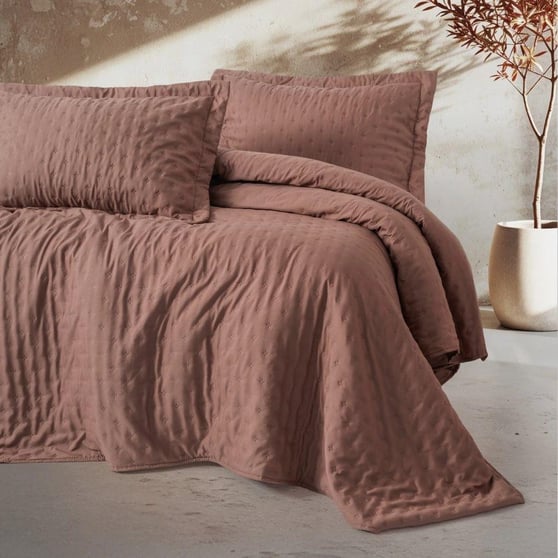 Cotton Box Serra Niva Yatak örtüsü Gül kurusu Tek Kişilik