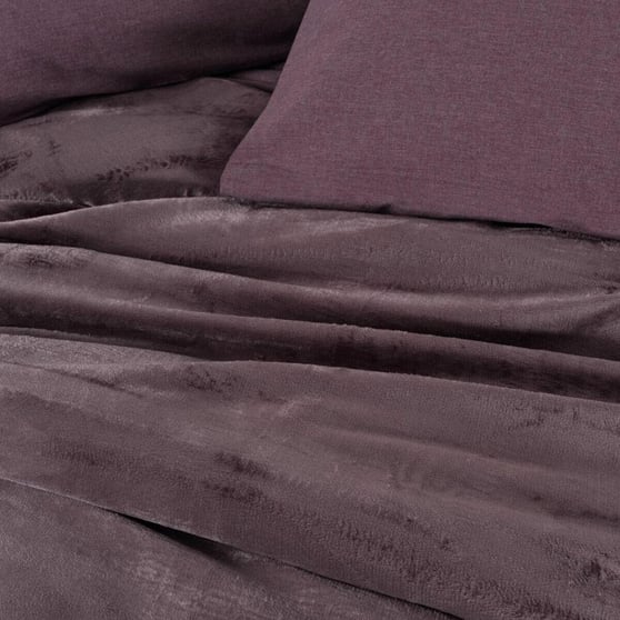 Cotton Box Velvet Flossy Çift Kişilik Pamuk Nevresim Takımı Mürdüm