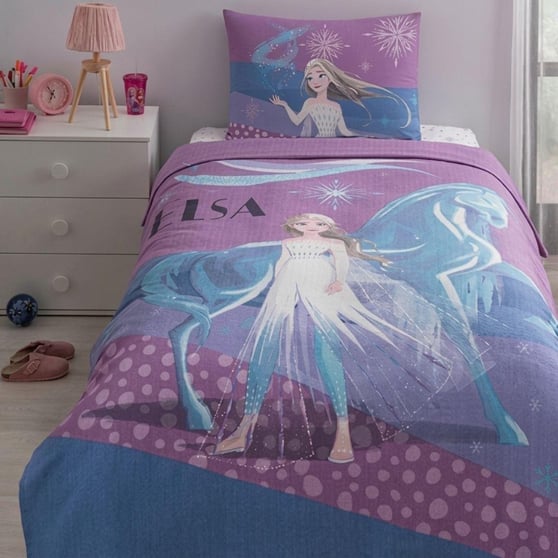 Tek Kişilik Nevresim Özdilek Disney Frozen Lisanslı %100 Pamuk Lastikli Çarşaflı Çocuk Nevresim Takımı 160x230 cm