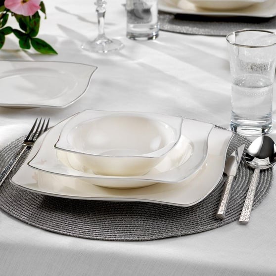Schafer 1S0446-01001-PLT01 Bety Yemek Takımı 48 Parça-Platin