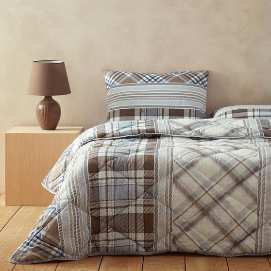 Englısh Home Tiny Kahverengi-Mavi Polycotton Uyku Seti 195x215   cm