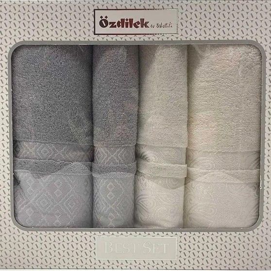 Özdilek Dory Best Set Hamam Takımı - Krem-gri