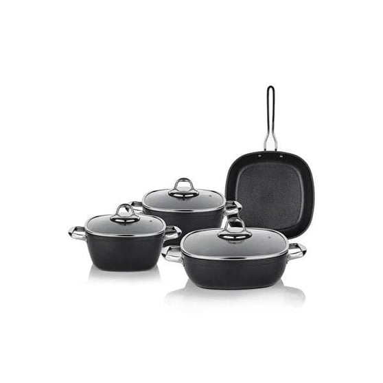 Schafer 1S2404-22005-SIY01 Gastronomie Master Y.Y.Tencere Seti -İnd-7 Parça-Siyah