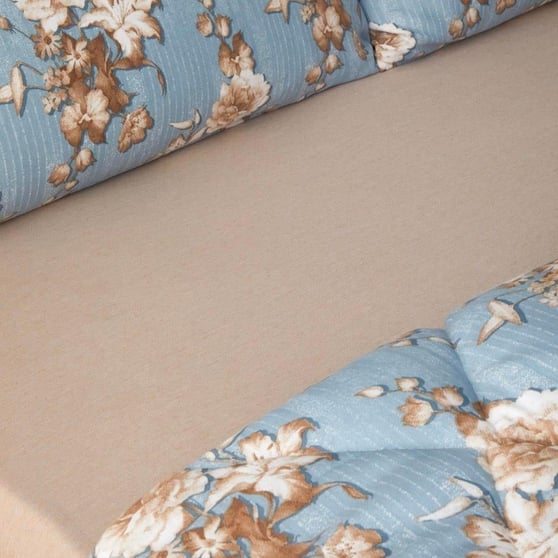 English Home Cozy Rose Mavi-kahve Uyku Seti 195x215  cm
