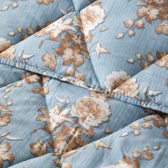 English Home Cozy Rose Mavi-kahve Uyku Seti 195x215  cm