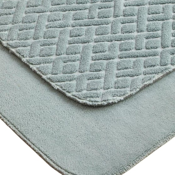 English Home Gridline Banyo Paspası Seti 60x100 cm + Koyu Yeşil