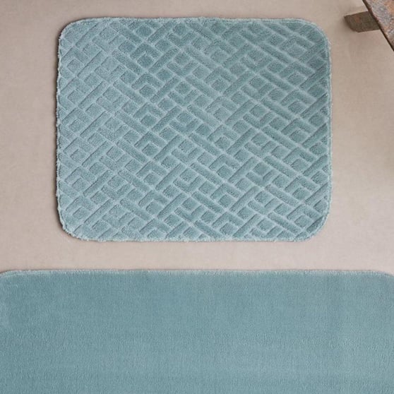 English Home Gridline Banyo Paspası Seti 60x100 cm + Koyu Yeşil