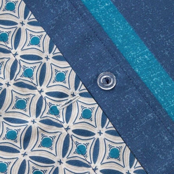 English Home Line Motion Çift Kişilik Nevresim Takımı 200x220 cm Lacivert - Bej