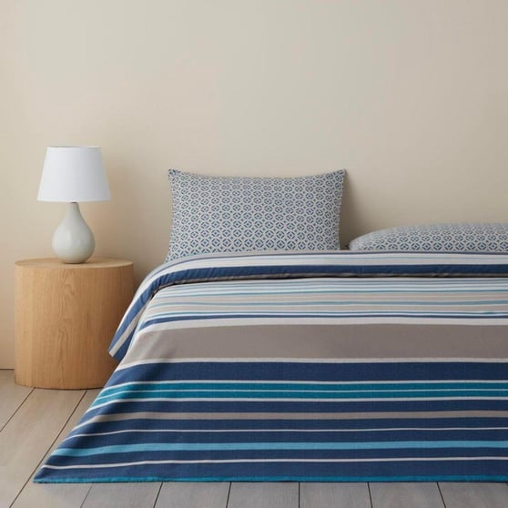 English Home Line Motion Çift Kişilik Nevresim Takımı 200x220 cm Lacivert - Bej