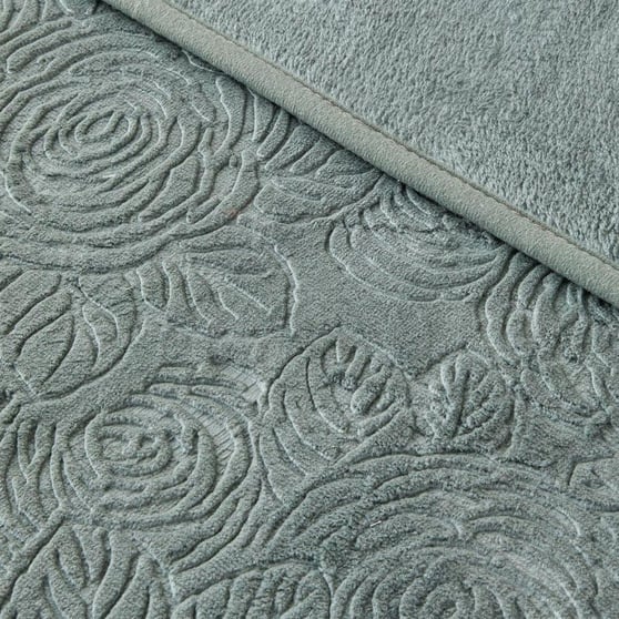 English Home Shabby Rose Emboss Çift Kişilik Battaniye 200x220 cm Seledon
