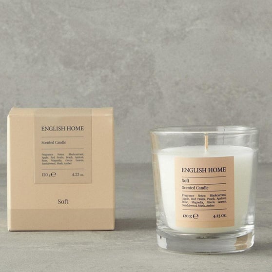 English Home Soft Kokulu Mum 120 gr Dekoratif Cam Mum