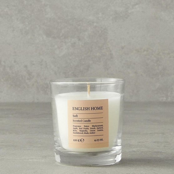 English Home Soft Kokulu Mum 120 gr Dekoratif Cam Mum